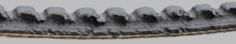 A close up of a grey object Description automatically generated
